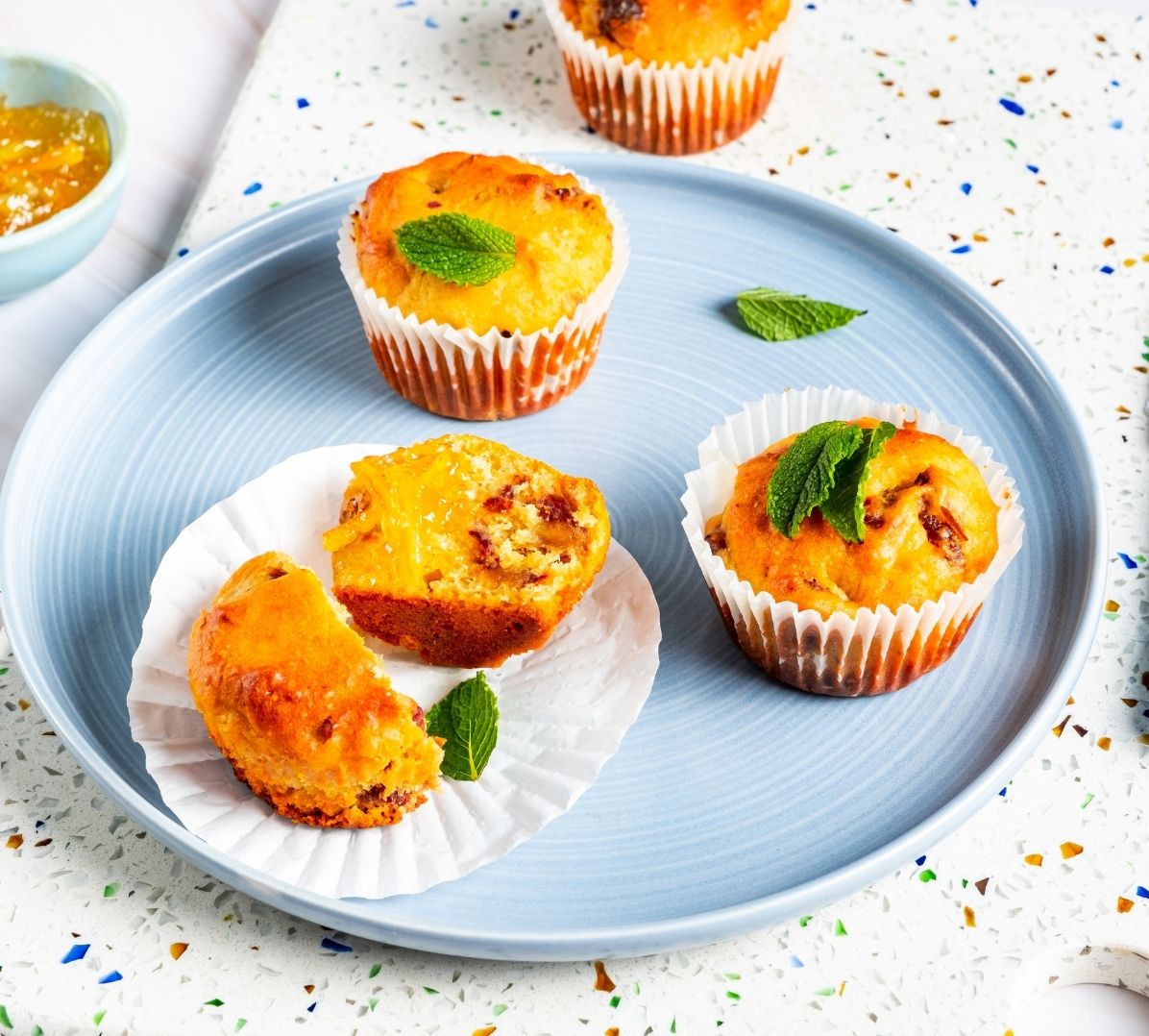 Date & Orange Muffins with Candied Orange & Marmalade